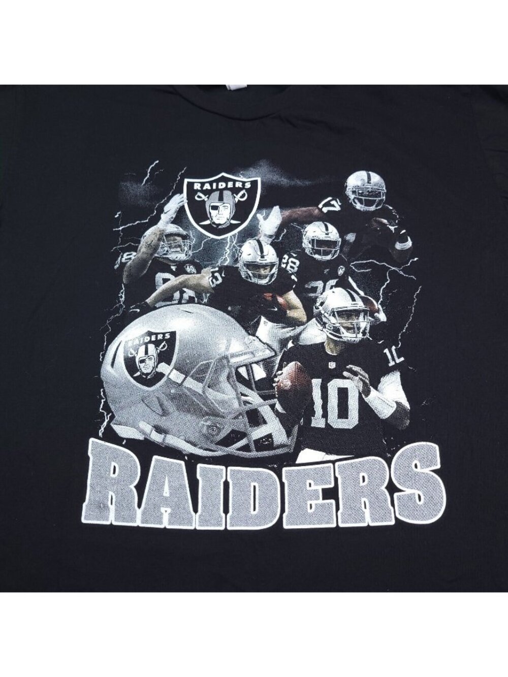 Las Vegas Raiders Graphic T-Shirt XL Black 100% Cotton NFL Fan Apparel